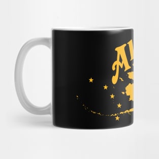 Vintage Alaska State Map Flag Stars Retro Mug